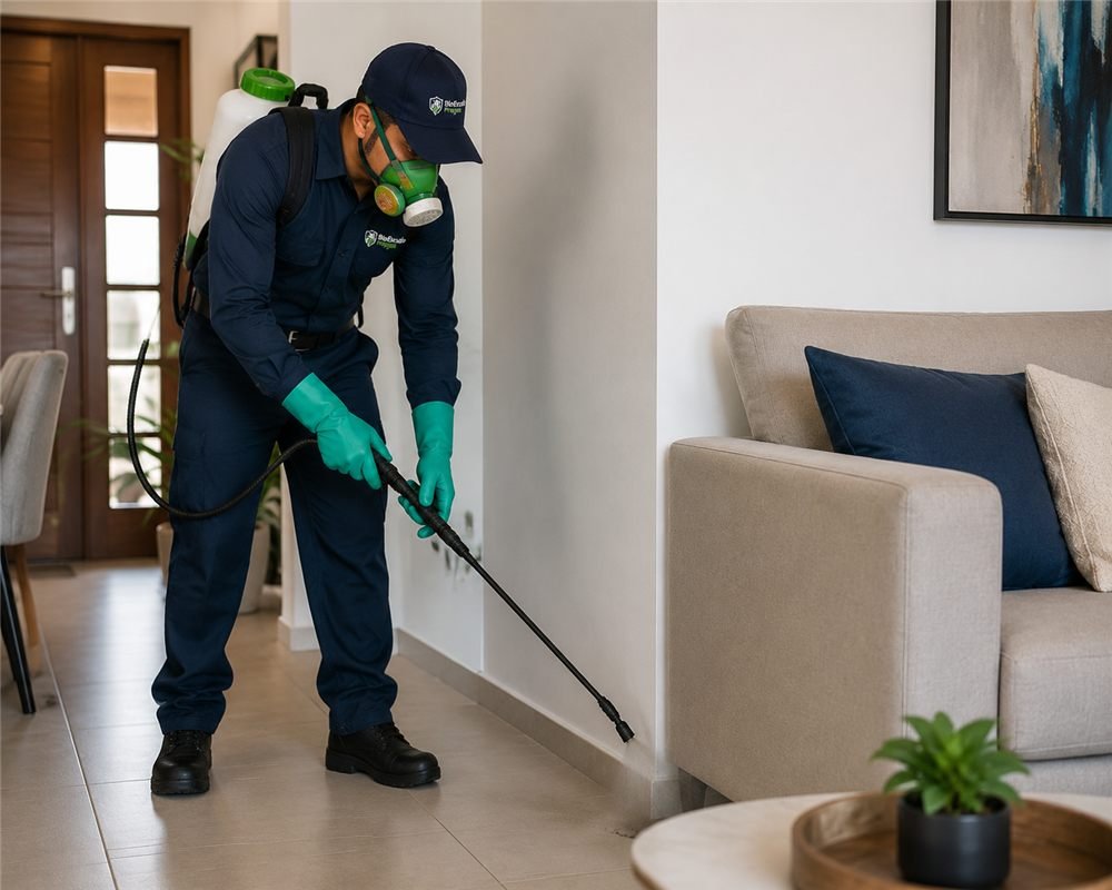 Técnico da BioEscudo Pragas aplicando dedetização residencial em Fortaleza
